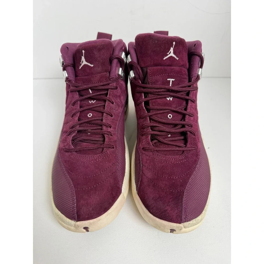 Air Jordan 12 Retro Bordeaux Burgundy Suede Mens Size 8 Shoes 130690-617